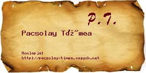 Pacsolay Tímea névjegykártya